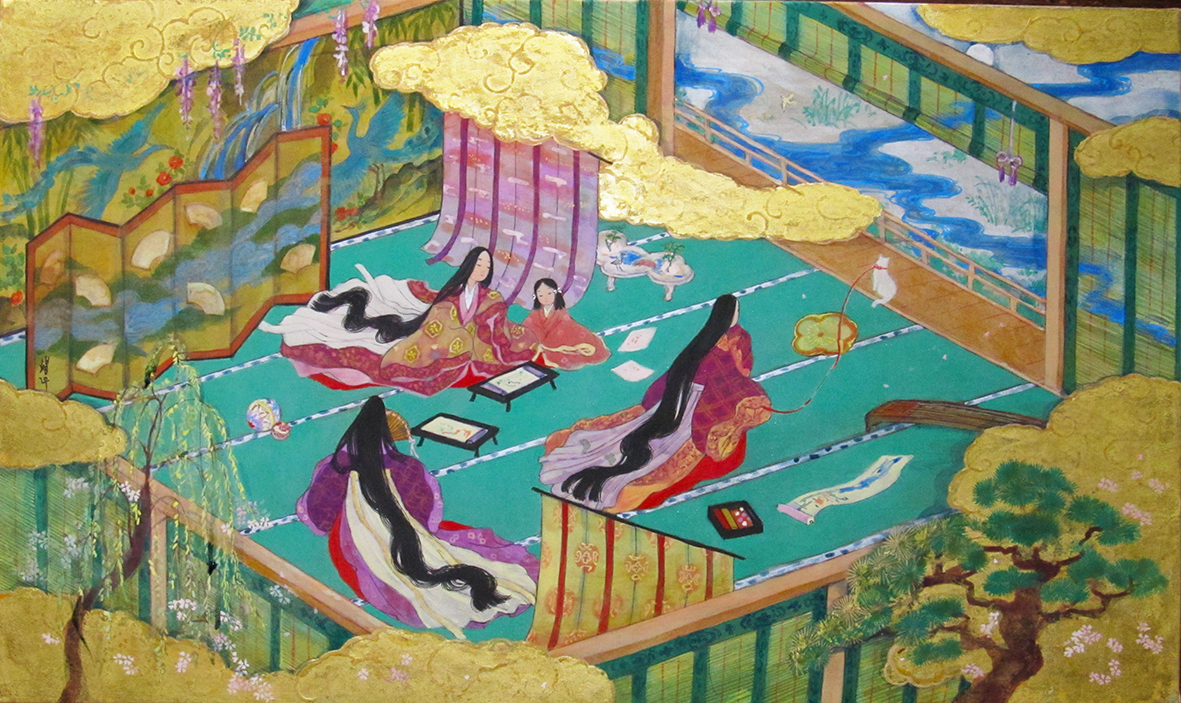 いつかの絵物語　小さな絵巻のような日本画作品　吹抜け屋台