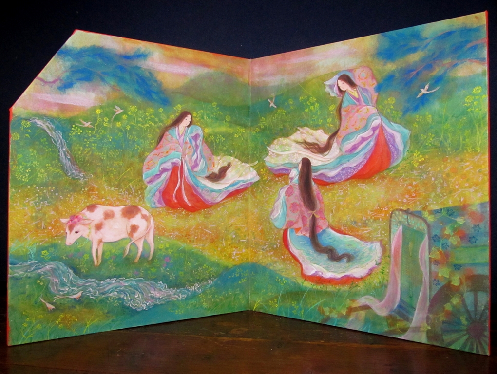 鳥の子屏風に描かれた3人の平安美人