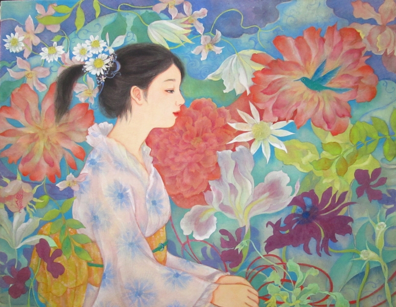 訪れ　浴衣の少女