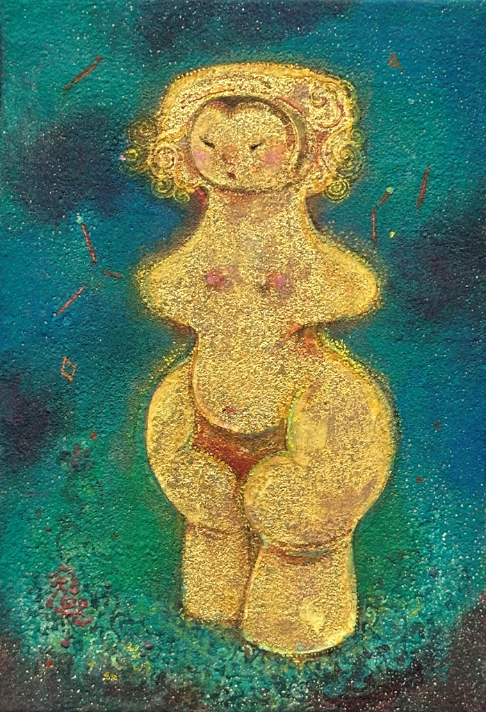にこのそら　縄文のビーナスを描いた日本画