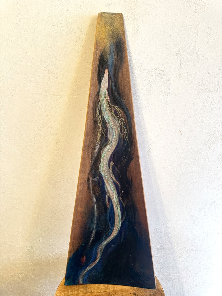 シュリザクラ板に描いた昇り龍